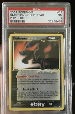 Pokemon Card Umbreon Gold Star Ultra Rare Psa 7 Sealed NM 17/17 Pop Series