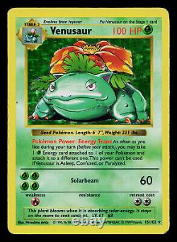 Pokemon Card Venusaur Base Set (Shadowless) 15/102 Holo Rare