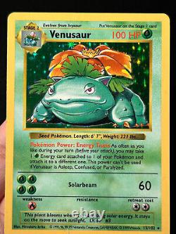 Pokemon Card Venusaur Base Set (Shadowless) 15/102 Holo Rare
