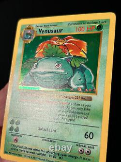 Pokemon Card Venusaur Base Set (Shadowless) 15/102 Holo Rare