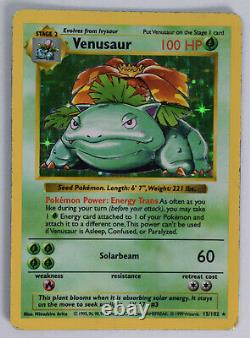 Pokemon Card Venusaur Holo Base Shadowless 1999 15/102 MP