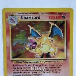 Pokemon Card WOTC 1999 Base Set Unlimited Charizard Holo 4/102 PSA 6 HOLO BLEED