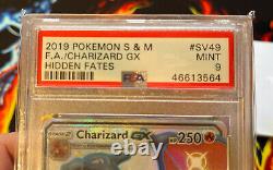 Pokémon Cards CHARIZARD GX SV49/SV94 HIDDEN FATES PSA 9 MINT