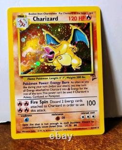 Pokemon Charizard 4/130 Holo Rare Base Set 2 Lp