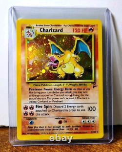 Pokemon Charizard 4/130 Holo Rare Base Set 2 Lp