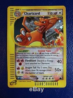 Pokemon Crystal CHARIZARD Card 146/144 Secret Rare Holo Foil 2003 Skyridge
