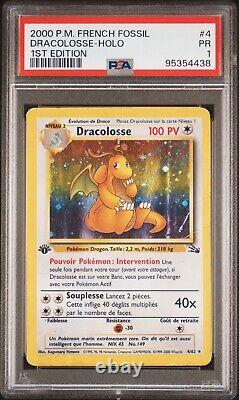 Pokémon Dragonite Dracolosse Fossil 4/62 French PSA 1 1st Edition