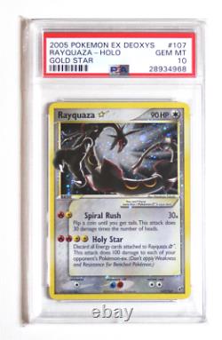Pokemon EX Deoxys # 107 Gold Star Rayquaza Holo PSA 10 Card GEM MINT Super Rare