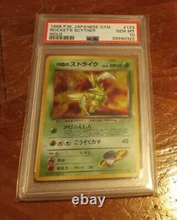 Pokémon Japanese Gym Heroes #123 Rocket's Scyther Holo PSA 10 Graded Card