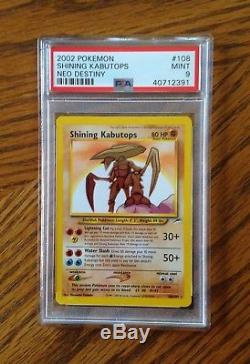 Pokemon Neo Destiny # 108/105 Shining Kabutops ultra rare card PSA 9