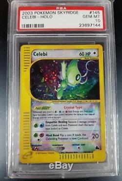 Pokemon PSA 10 Crystal Celebi! Skyridge Holo Rare! 145/144 Gorgeous Card