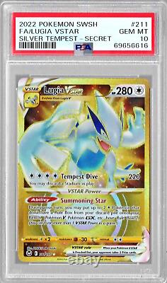 Pokemon Silver Tempest Lugia VSTAR Gold Secret Rare 211/195 PSA 10