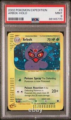 Pokémon TCG Arbok Expedition Base Set 3/165 Regular Holo Rare PSA9 with Swirl