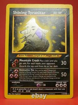 Pokemon TCG English Card Neo Destiny Shining Tyranitar 113/105 Secret Holo Rare