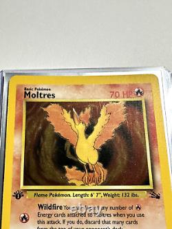 Pokemon TCG Moltres Fossil 12/62 1st Edition Holo Rare Card Vintage WOTC NM