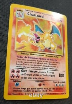 Pokémon TCG-Rare Charizard, 4/102, Base Set, Holo, Spanish Version
