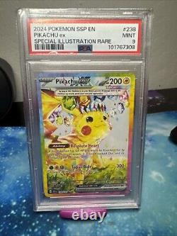 Pokemon TCG Surging Sparks Pikachu ex 238/191 SIR Illustration Rare PSA 9