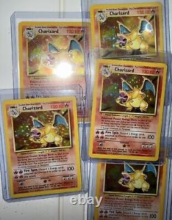 Pokémon TCG Unlimited Charizard Holo Rare 4/102 1999 4 Individual, Condition LP