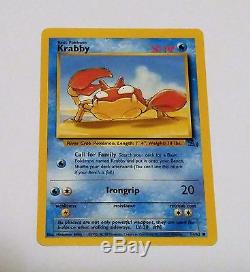 Pokemon card Krabby fossil set ERROR MISPRINT 51/62 RARE Great shape