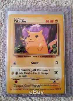 Pokemon card Pikachu purple background 58/102 1999 RARE GREAT condition