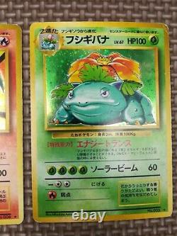Pokemon card japanese Charizard Blastoise Venusaur Base set Lot of 3 Holo Used