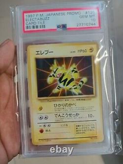 Psa 10 1997 Original Electabuzz Pokemon Card With Sealed Card File Very Rare