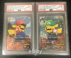Psa 10 Mario Luigi Pikachu Full Art Promo Japanese Pokemon #294 #296 Card XY