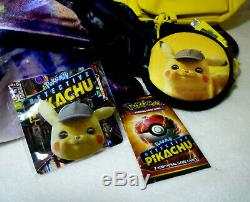 RARE Set 2019 POKEMON DETECTIVE PIKACHU BackPack Bookbag Headset Throw Card Game