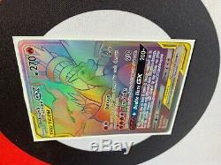 RESHIRAM & CHARIZARD GX 217/214 RAINBOW HYPER Rare Pokemon Card UNBROKEN BONDS