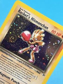 ROCKET'S HITMONCHAN Pokemon Card WOTC 1st Edition Gym Heroes 11/132 NM