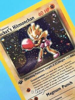 ROCKET'S HITMONCHAN Pokemon Card WOTC 1st Edition Gym Heroes 11/132 NM