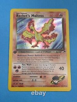 ROCKET'S MOLTRES Pokemon Card WOTC 1st Edition Gym Heroes 12/132 NM