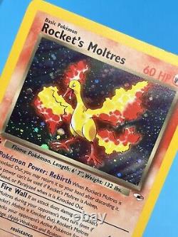 ROCKET'S MOLTRES Pokemon Card WOTC 1st Edition Gym Heroes 12/132 NM