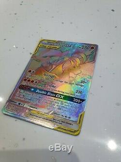 Rainbow Rare Reshiram & Charizard Gx 217/214 tag team Pokemon Card