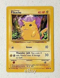 Rare 1999 Pikachu Pokemon Card 58/102 Purple Background Wizards 40 HP Nintendo