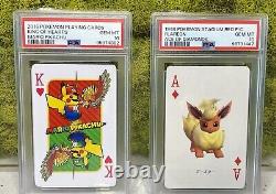 Rare 2016 Pokemon Playing Cards Mario Pikachu King Of Hearts And Flareon Psa 10