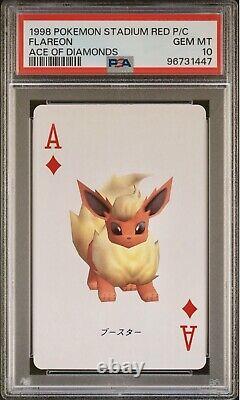 Rare 2016 Pokemon Playing Cards Mario Pikachu King Of Hearts And Flareon Psa 10