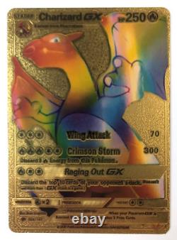 Rare Rainbow Gold Charizard GX Card 150/147