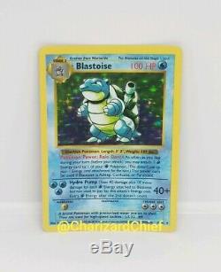Rare Shadowless Blastoise Base Set Pokemon Card Rare Holo 2/102 Original Foil