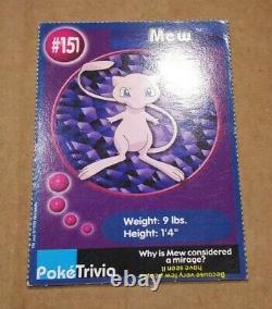 Rare90s Mew BK Kids Meal Pokemon The First Movie Meowth PokeTrivia Non-Holo Card