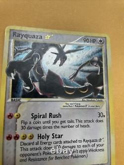 Rayquaza Gold Star HP 107/107 Pokemon TCG Vintage Card! Ex Deoxys Holo Rare