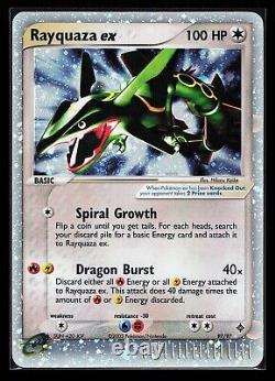 Rayquaza ex 97/97 Ultra Rare Holo SWIRL EX Dragon Pokémon Card