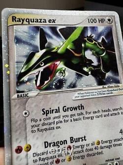 Rayquaza ex 97/97 Ultra Rare Holo SWIRL EX Dragon Pokémon Card