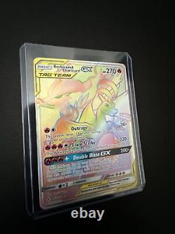 Reshiram & Charizard GX 217/214 NM Full Art Secret Rainbow Rare Pokemon Card
