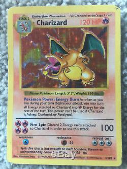 SHADOWLESS CHARIZARD 4/102 Holo Rare Base Set Pokemon Card