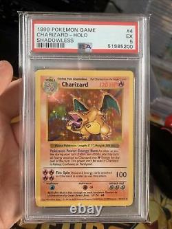 SHADOWLESS Charizard 4/102 PSA 5 Excellent Holo Pokemon Card Rare WOTC Base Set