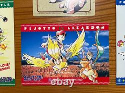 SR! 1996 Pokemon Jumbo Card Carddass Full Set of 6- Ken Sugimori Bandai Japan