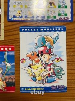 SR! 1996 Pokemon Jumbo Card Carddass Full Set of 6- Ken Sugimori Bandai Japan