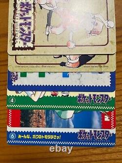 SR! 1996 Pokemon Jumbo Card Carddass Full Set of 6- Ken Sugimori Bandai Japan