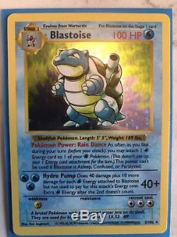 Shadowless Base Set 1999 Blastoise #2/102 Rare Holographic Pokemon Card